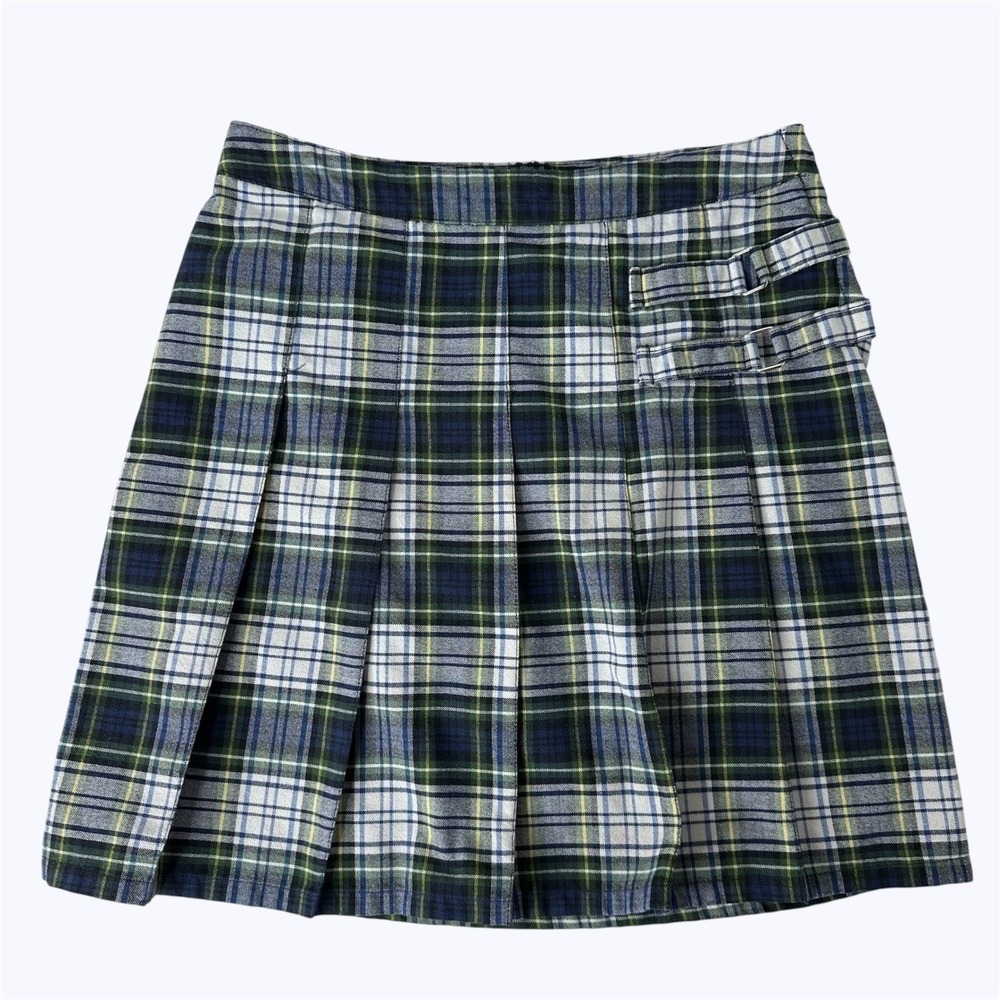 French Toast Plaid Pleated Skort Blue Green School Preppy Academia Womens 6